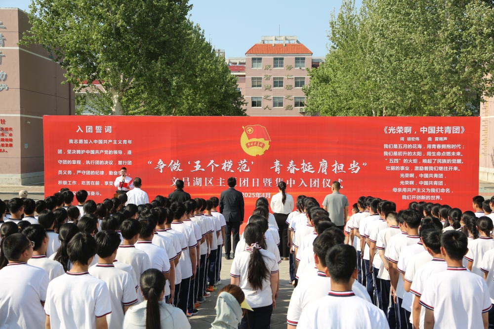文昌湖区举行“争做‘五个模范’青春挺膺担当”主题团日暨集中入团仪式